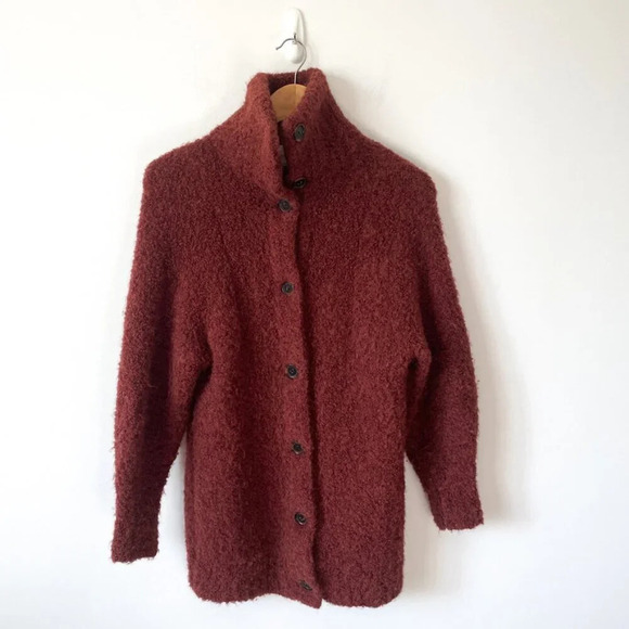 Aritzia Wilfred Karlis Oversized Alpaca Cardigan Sweater Red Brown Size XS - Picture 6 of 12